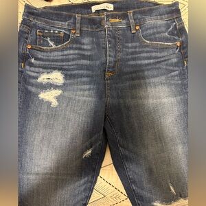 LOFT Women's Skinny Jeans - Distressed Blue